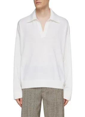 -----------BOTTEGA VENETA  ---- ------------ ----Buttonless Wool Polo Shirt --