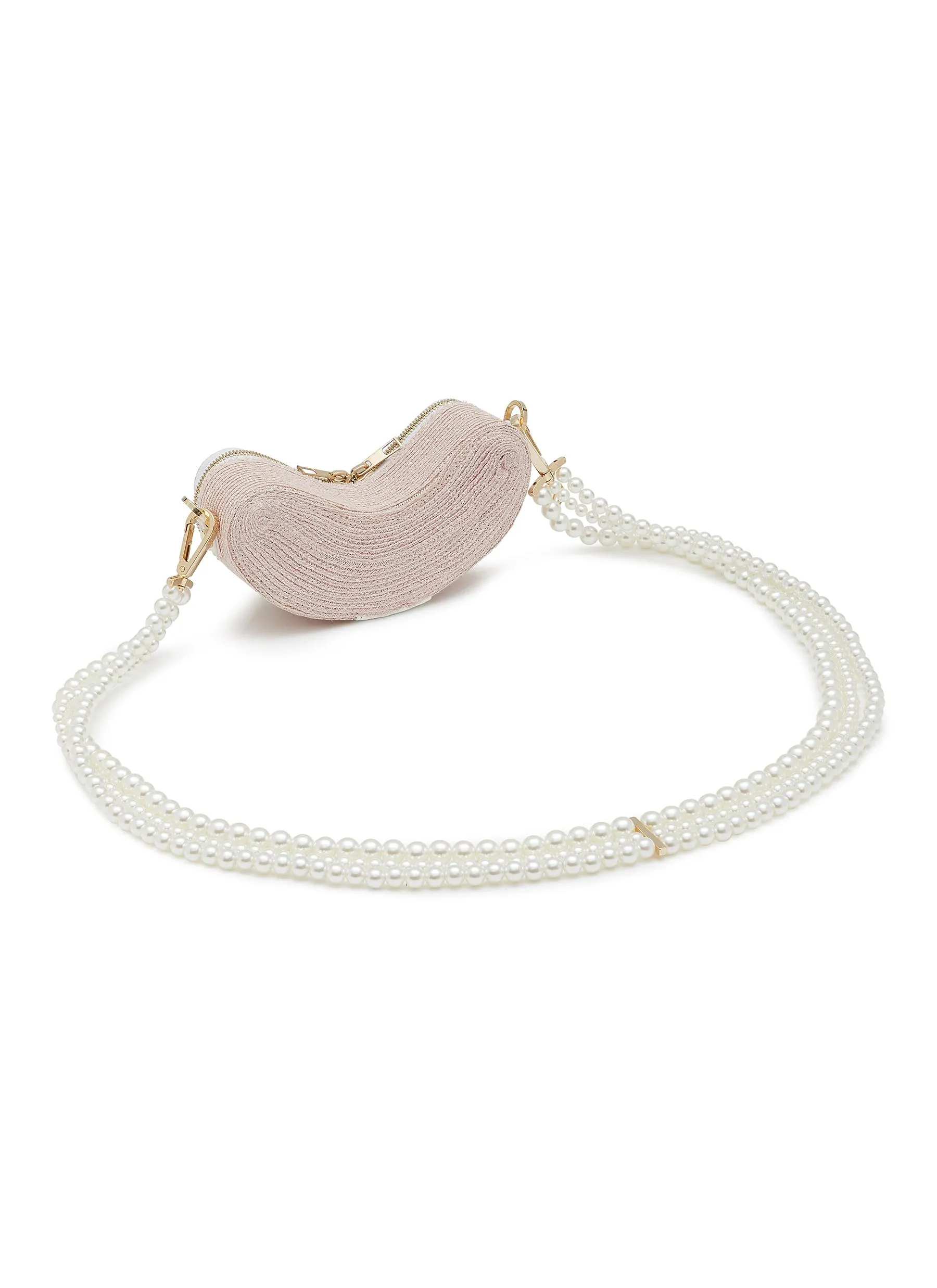 -----------MAISON MICHEL ---- ------------PINK ----Liza Raffia Crescent Shoulder Bag --