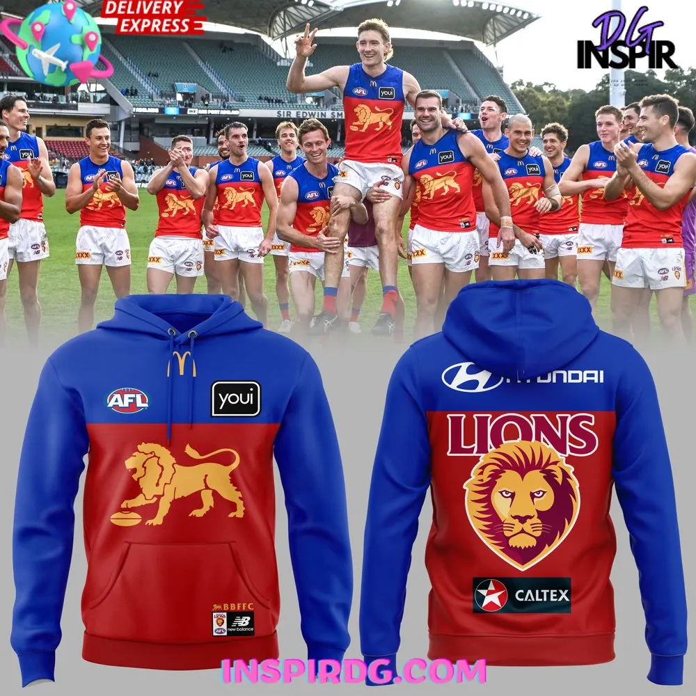 -Special New AFL Brisbane Lions Red Blue Hoodie