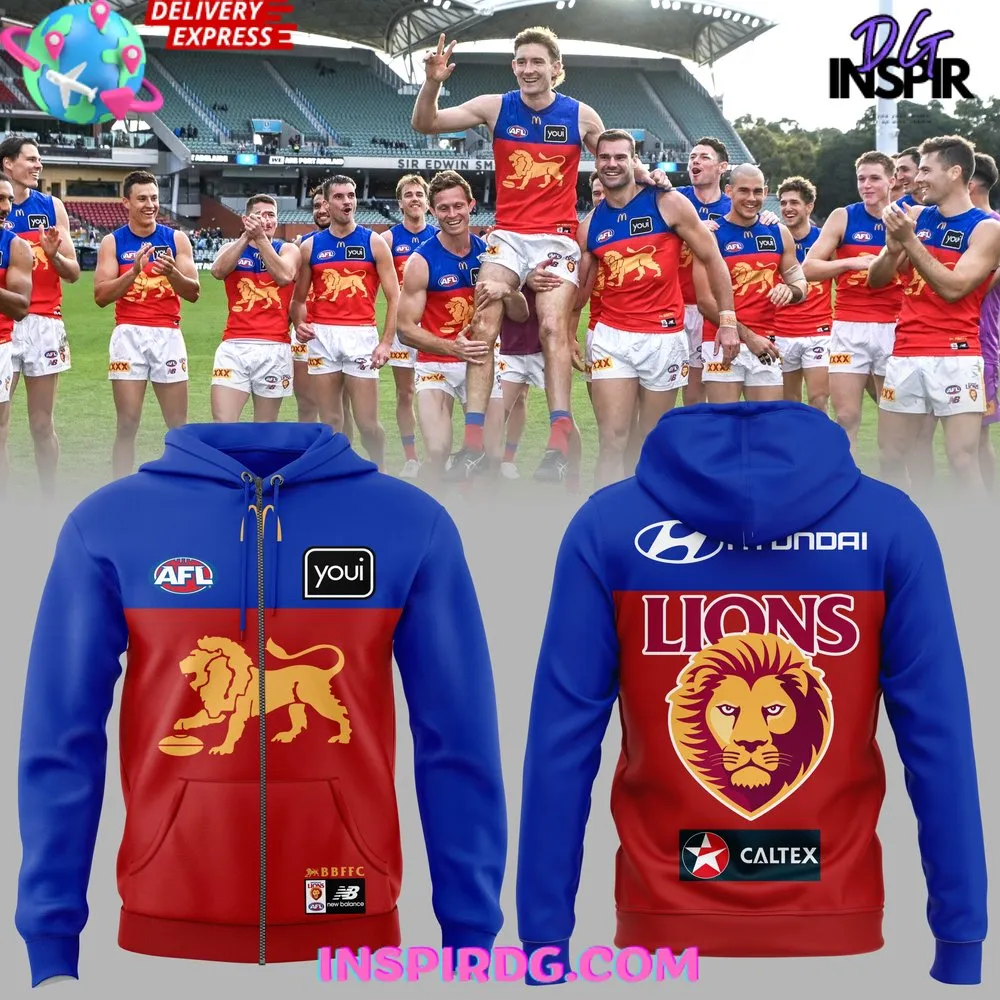 -Special New AFL Brisbane Lions Red Blue Hoodie