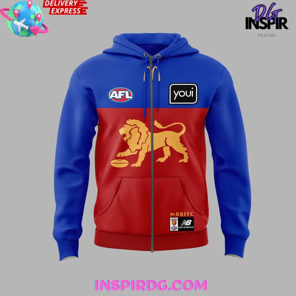 -Special New AFL Brisbane Lions Red Blue Hoodie