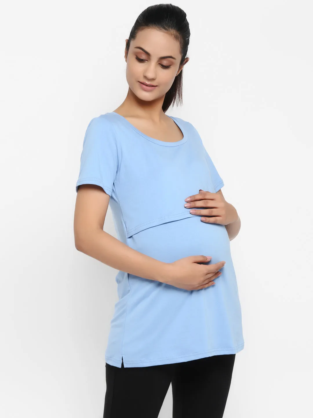 2pc. Maternity Overbelly Leggings + Feeding T-Shirt