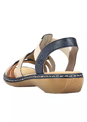 65918 Ladies Multi Elasticated Sandals by Rieker | Look Again