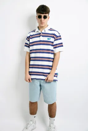 90s REEBOK striped polo shirt