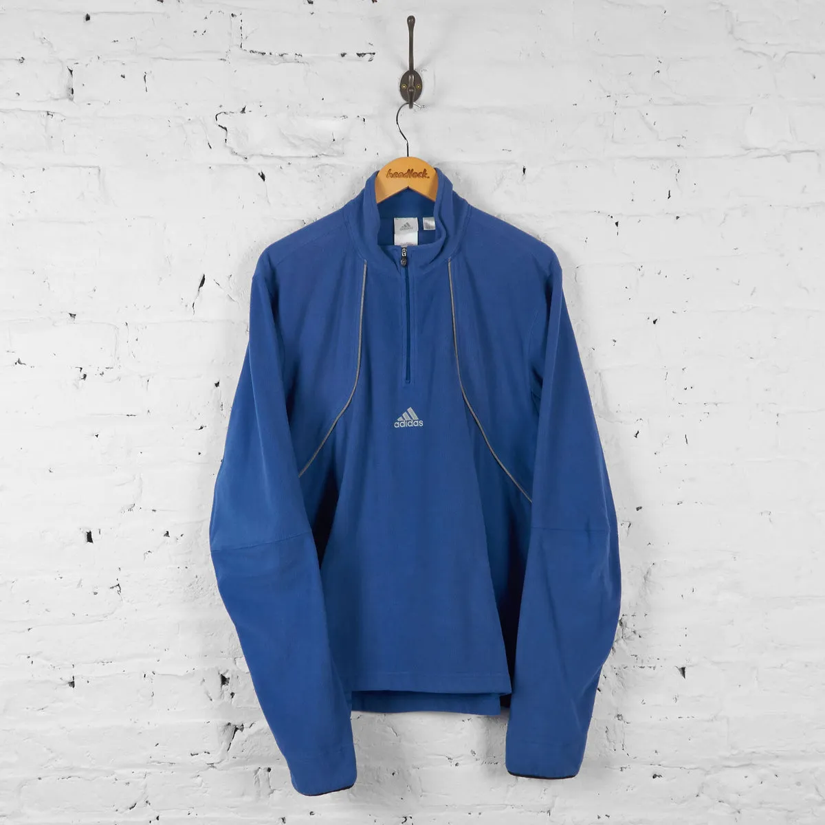 Adidas 90s 1/4 Zip Fleece - Blue - L