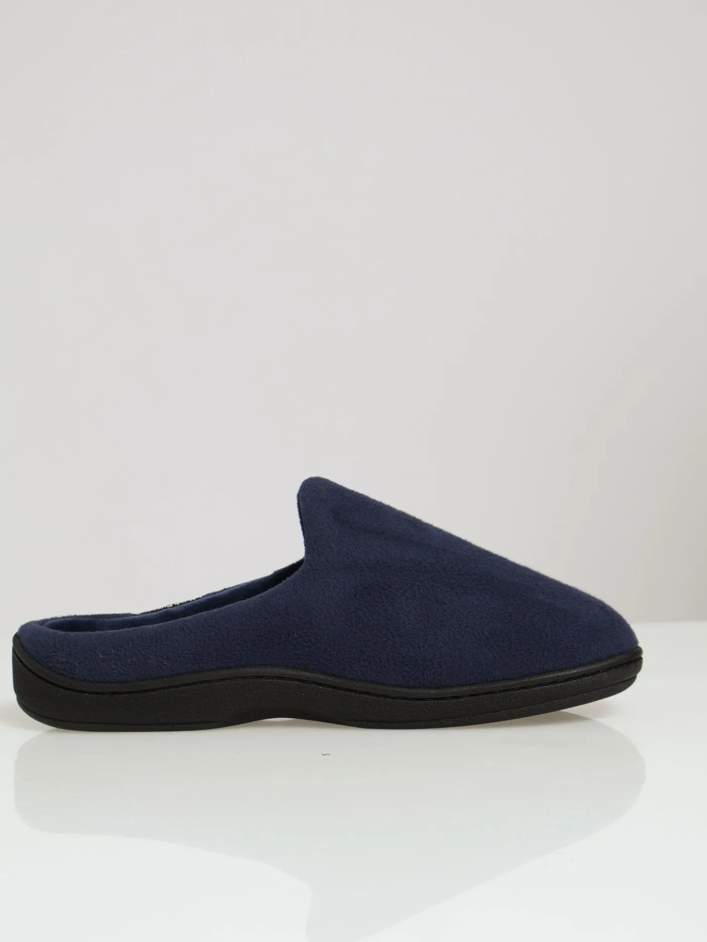 Alex Molded Open Back Fleece Slipper - Navy