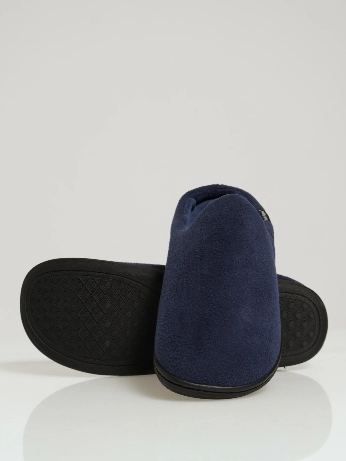 Alex Molded Open Back Fleece Slipper - Navy