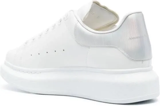 Alexander McQueen iridescent-panel leather sneakers White