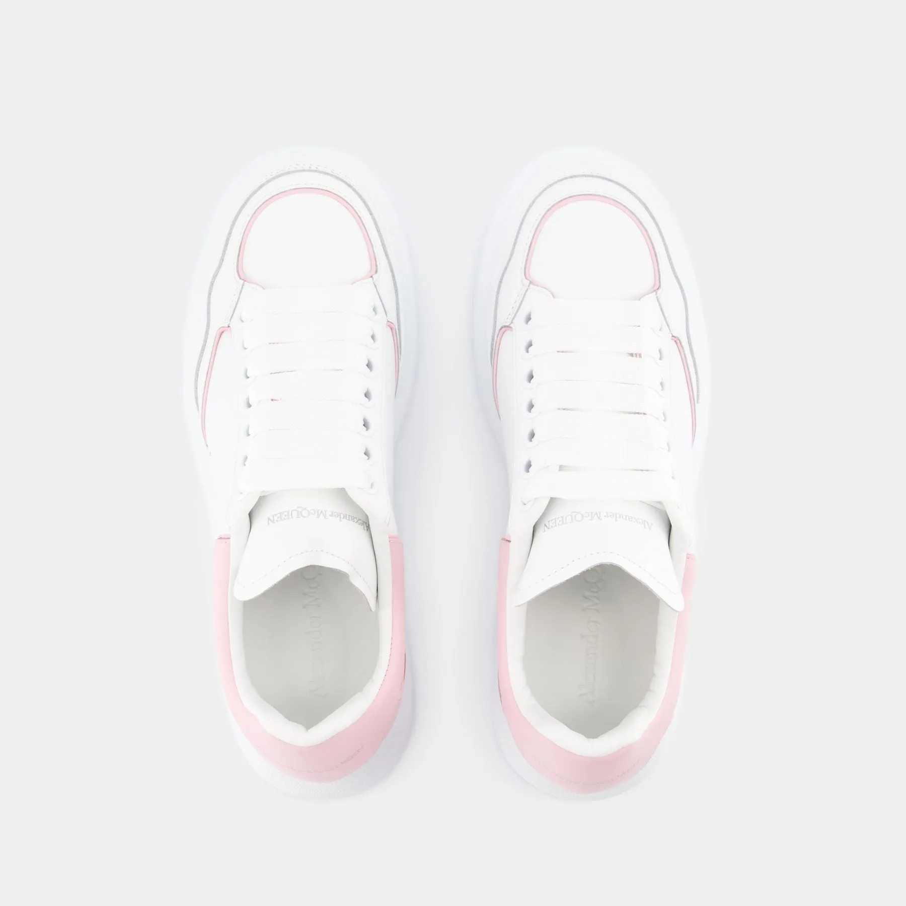 Alexander McQueen  Oversized Hybrid Sneakers - Alexander McQueen - Leather - White/Pink