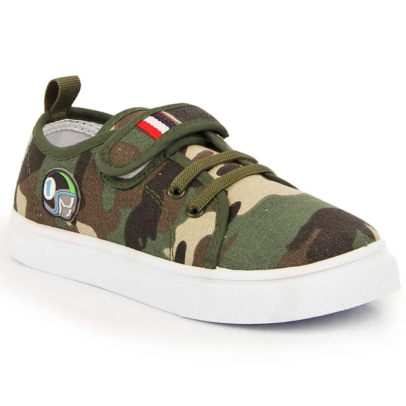 Atletico camo velcro children's sneakers green