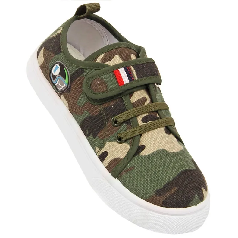 Atletico camo velcro children's sneakers green