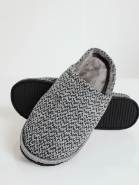 Aztec Open Back Slipper - Grey