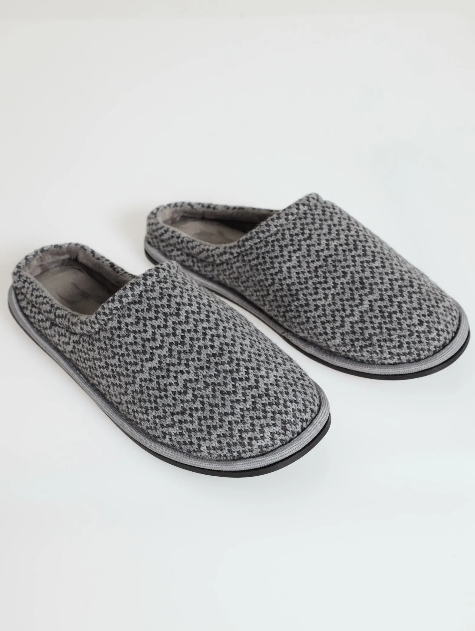 Aztec Open Back Slipper - Grey