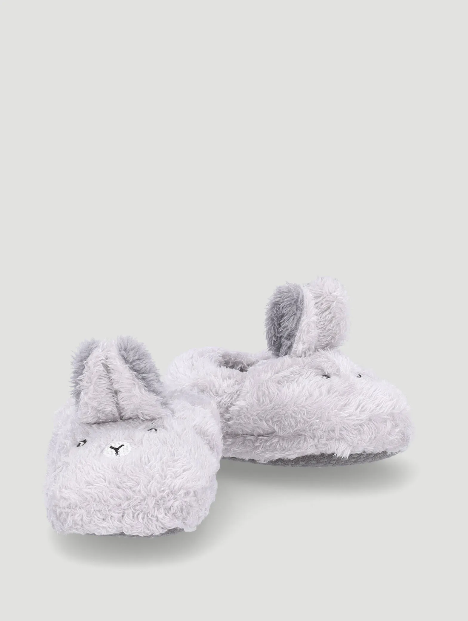 Baby Boys Bunny Slipper - Light Grey