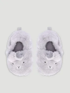 Baby Boys Bunny Slipper - Light Grey