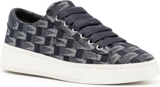 Bally geometric-print leather sneakers Blue