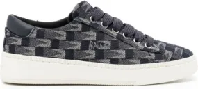 Bally geometric-print leather sneakers Blue