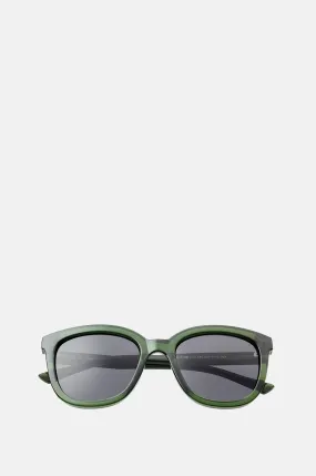 Billy Sunglasses Dark Green Transparent