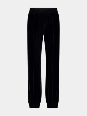 Black Chenille Jogging Trousers