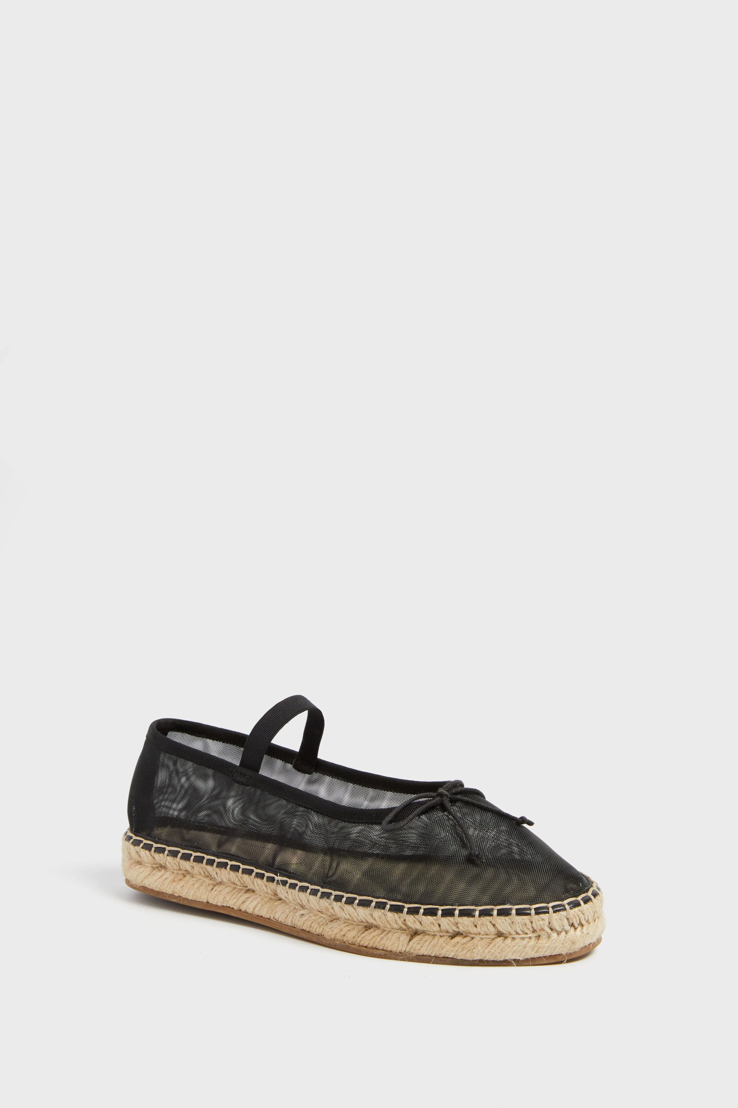 Black Mesh Kayla Espadrille Flats