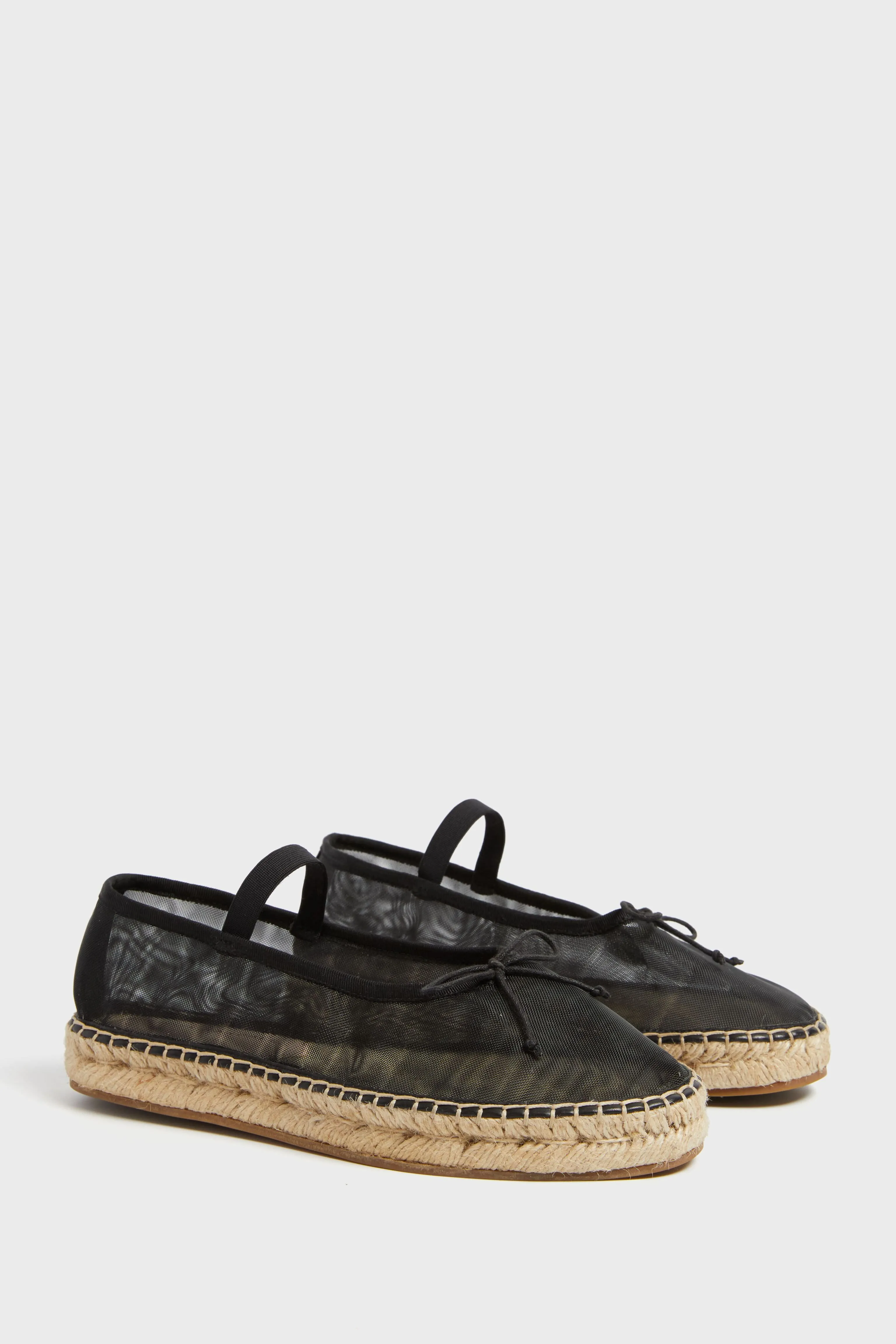 Black Mesh Kayla Espadrille Flats