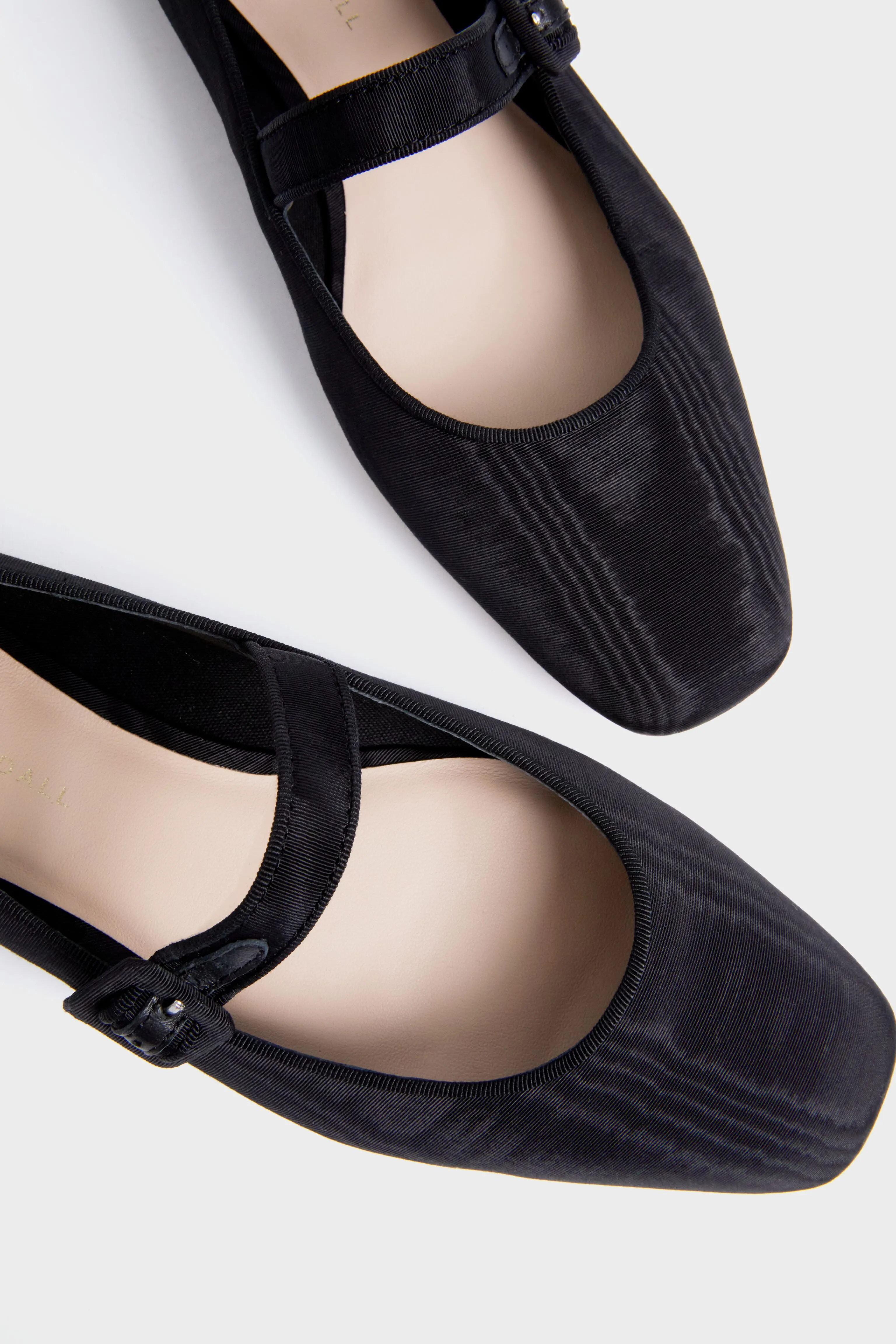 Black Moire Ginger Flats