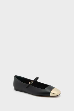 Black Reyes Cap Toe Flats