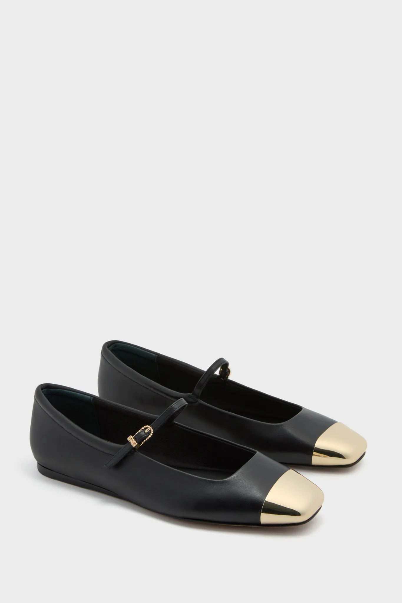 Black Reyes Cap Toe Flats