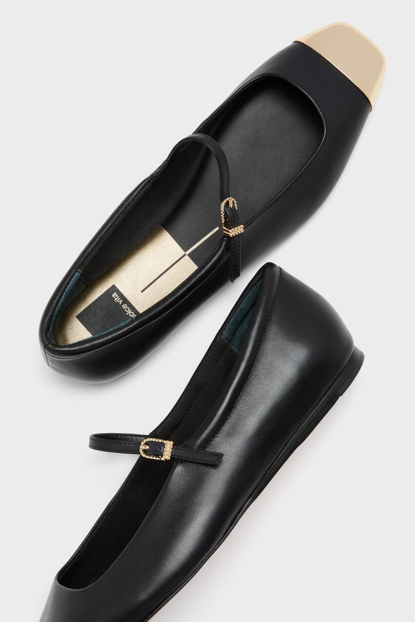 Black Reyes Cap Toe Flats