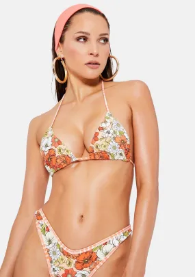 Blair 70s Floral Reversible Bikini Top-