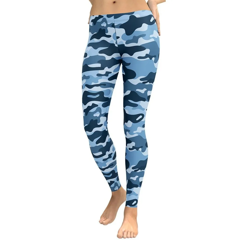 Blue Camo Leggings