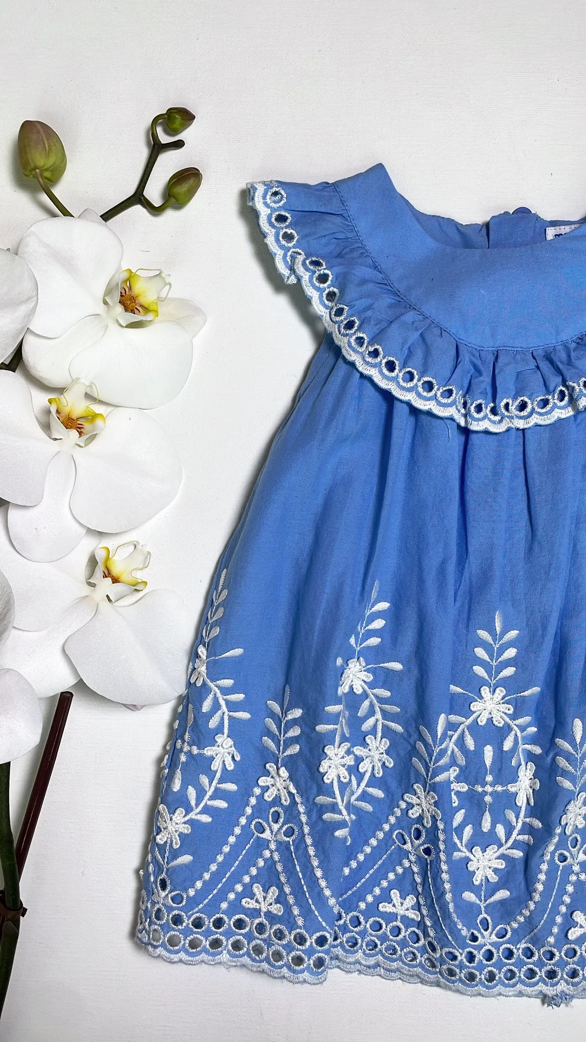 BLUE EMBROIDERED DRESS