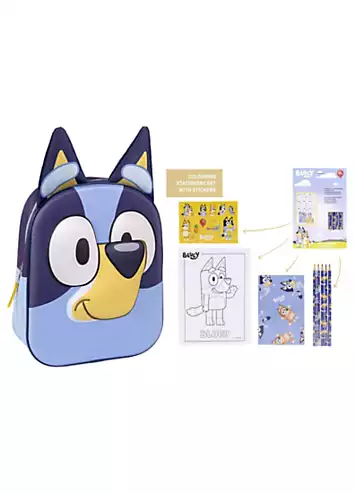 Bluey Twin Pack - Backpack and Colourable Stationery Set | Grattan