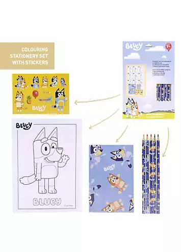 Bluey Twin Pack - Backpack and Colourable Stationery Set | Grattan