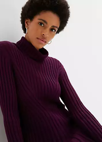 bonprix Polo Neck Knitted Dress | Grattan