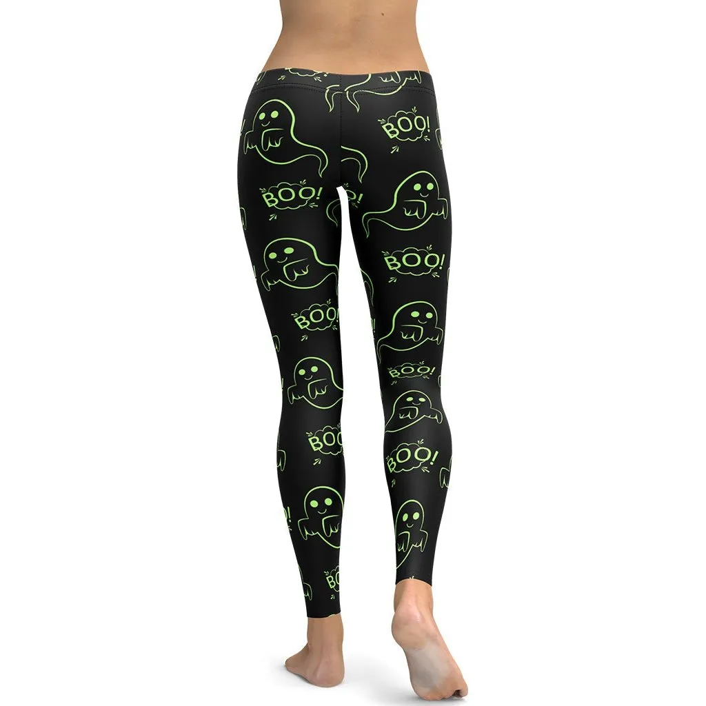 Boo Halloween Ghost Leggings