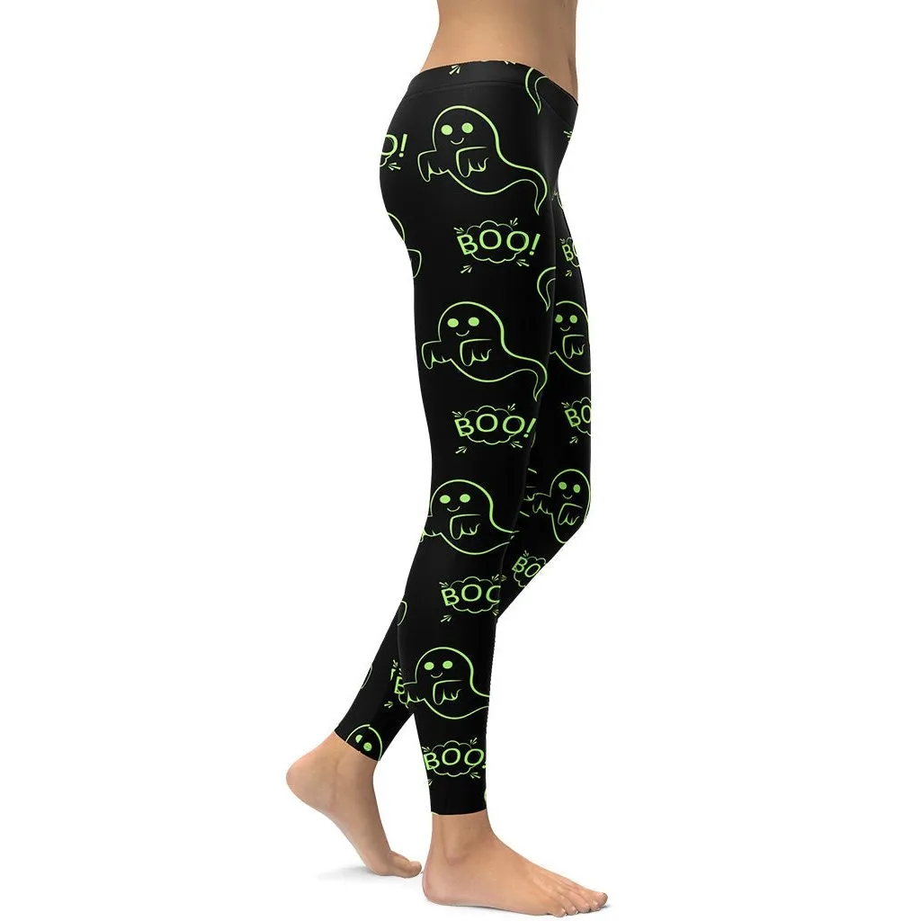 Boo Halloween Ghost Leggings