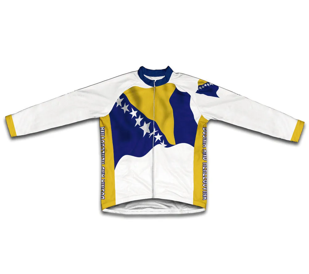 Bosnia And Herzegovina Flag Winter Thermal Cycling Jersey