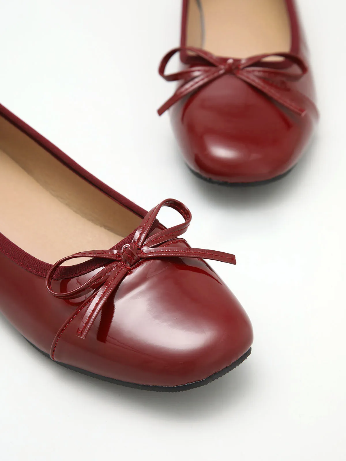 Bowknot Decor Square Toe Ballet Mary Jane Flats