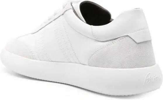 Brioni panelled suede-leather sneakers White