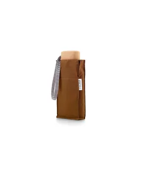 Brown folding compact umbrella