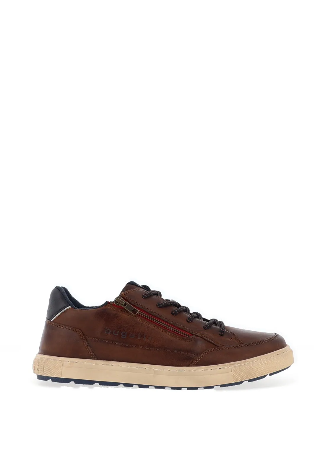 Bugatti Size Zip Casual Shoes, Brown