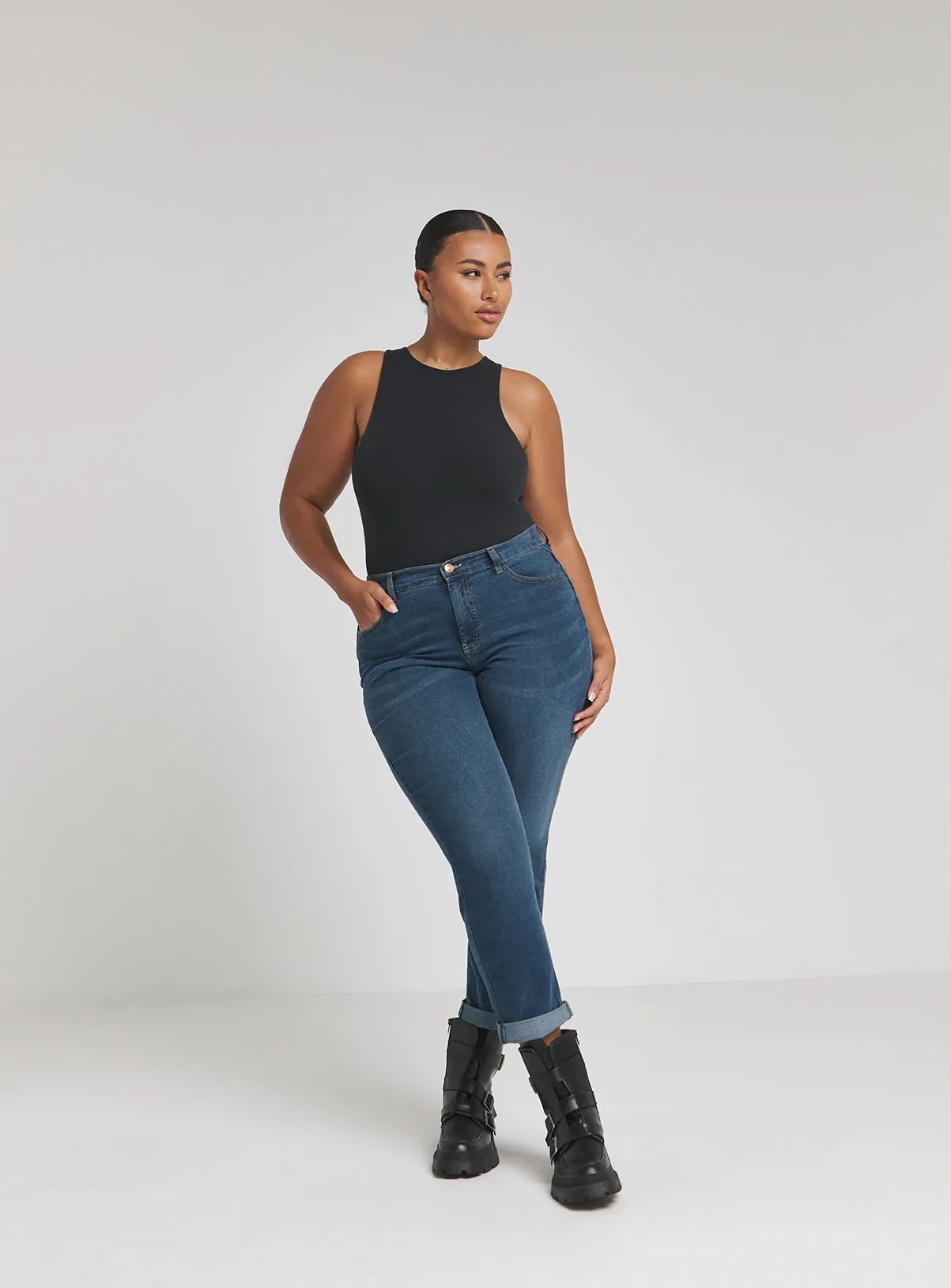 Buy SIMPLY BE 24/7 Mid Vintage Blue Boyfriend Jean 18 | Jeans | Tu