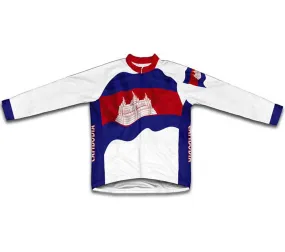 Cambodia Flag Winter Thermal Cycling Jersey