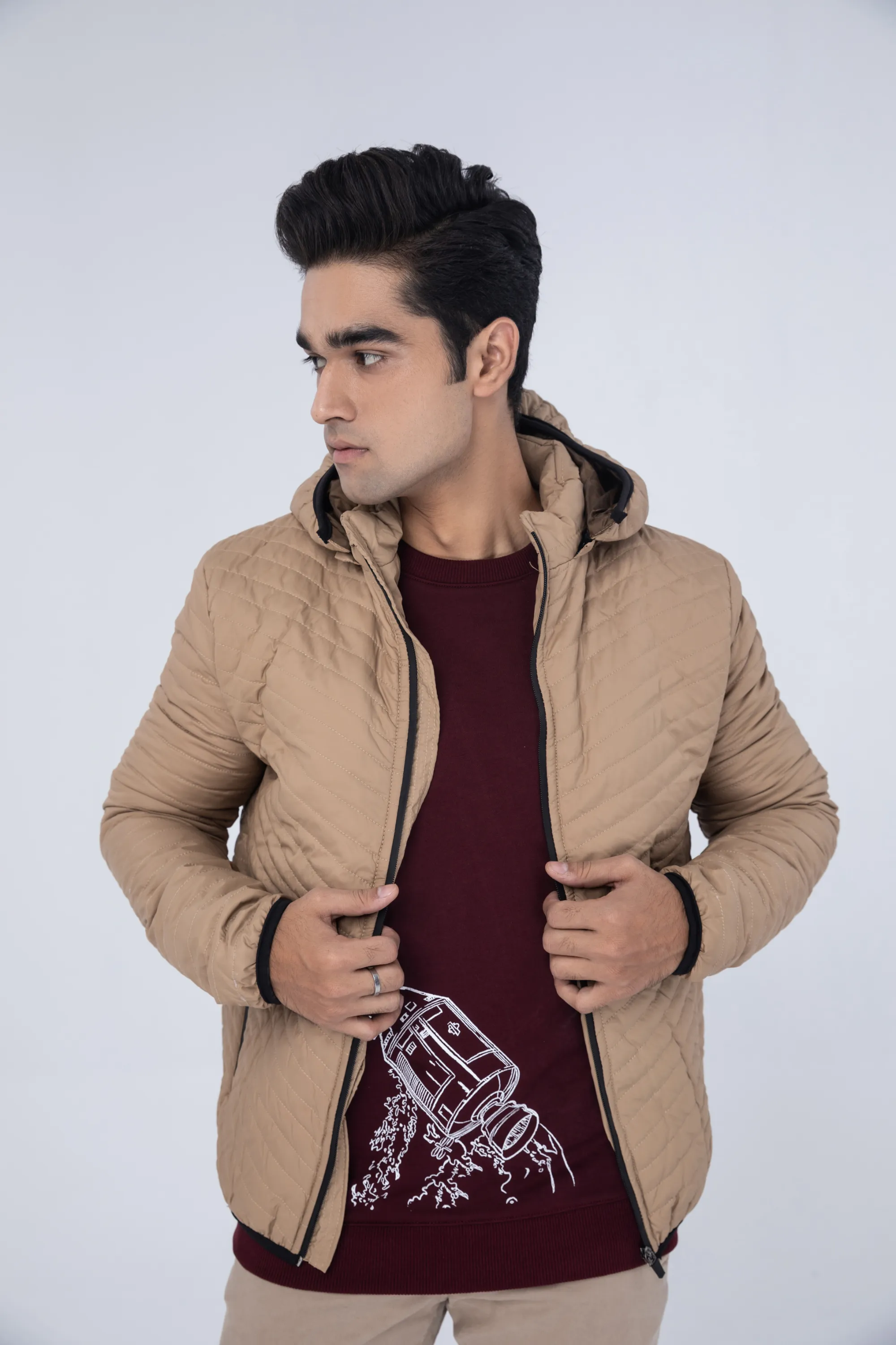 Camel Hooded Jacket