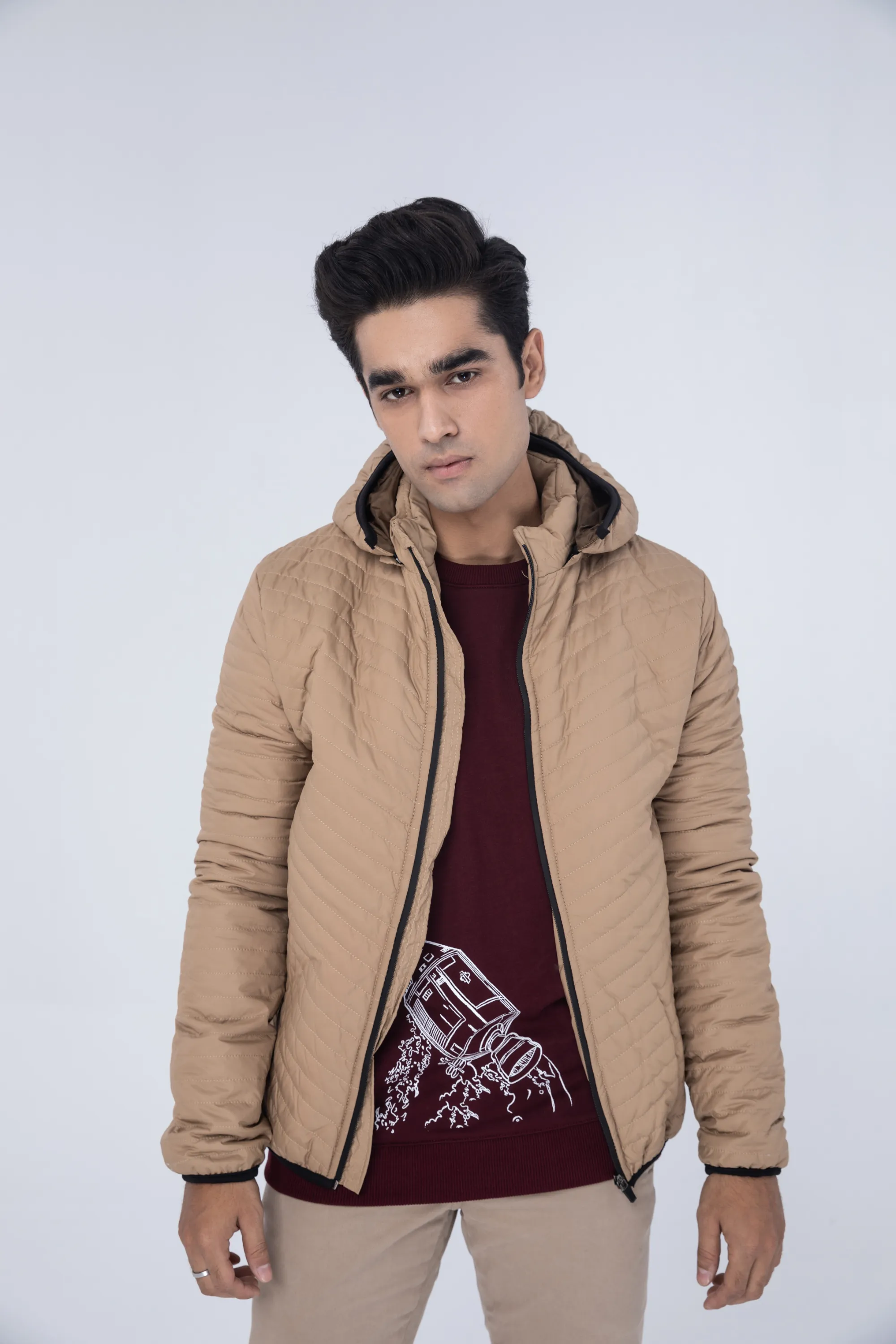 Camel Hooded Jacket