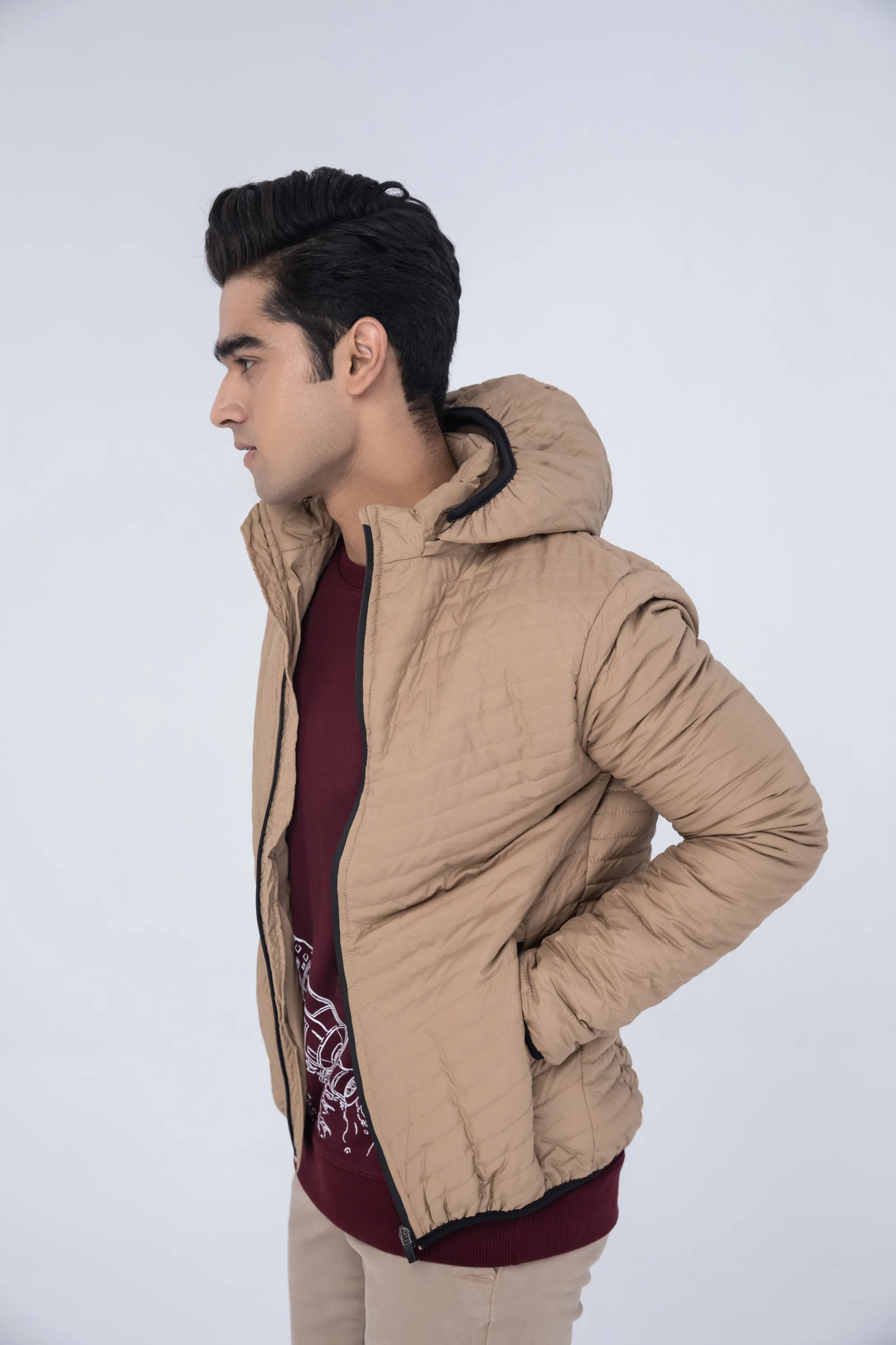 Camel Hooded Jacket