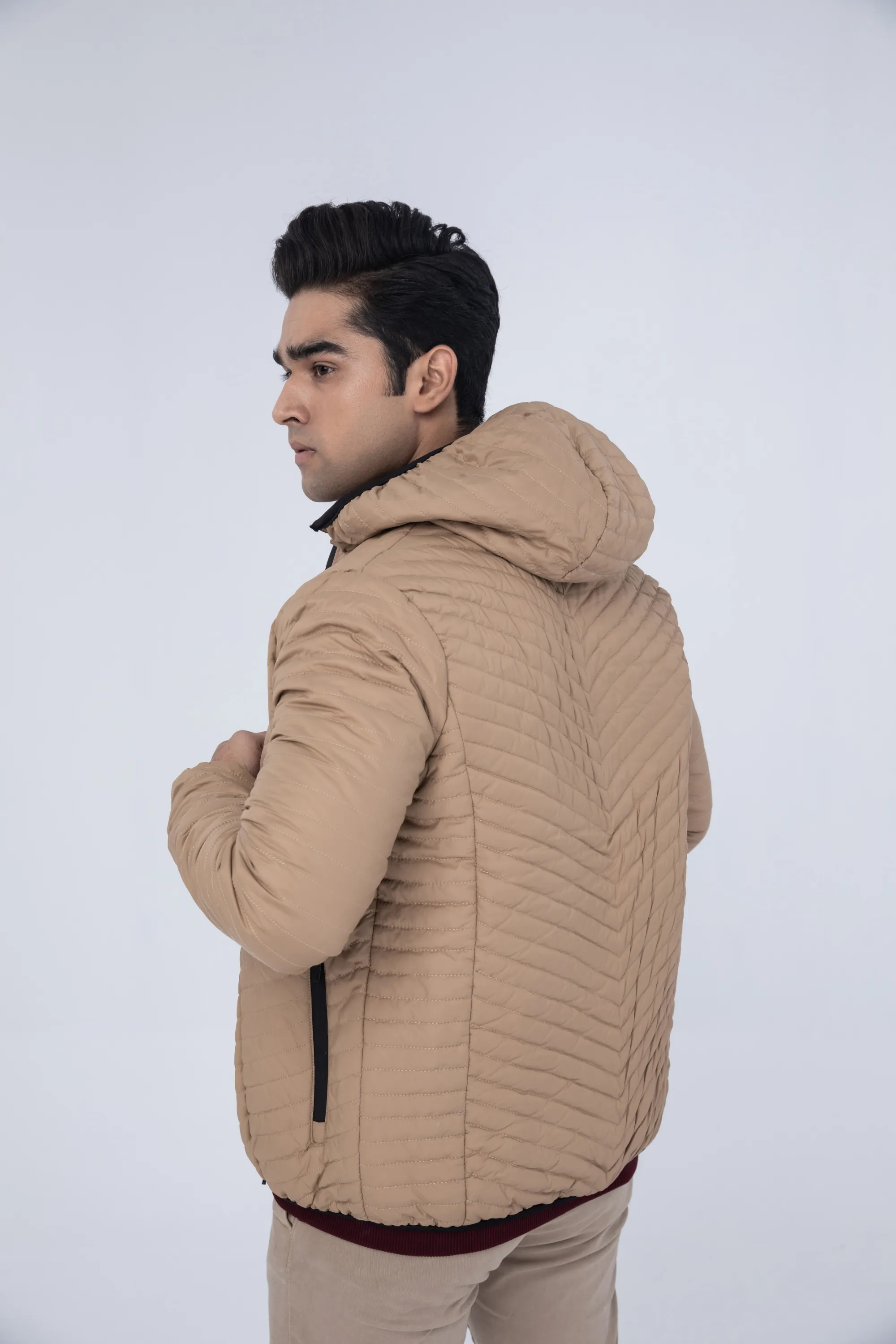 Camel Hooded Jacket