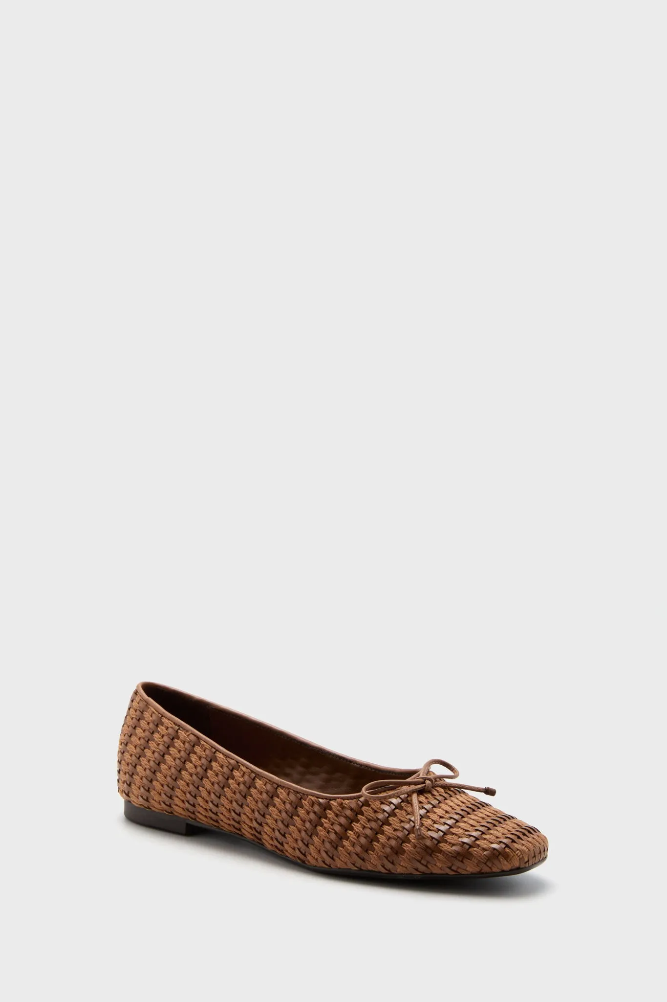 Caramel Coffee Arissa Straw Flats