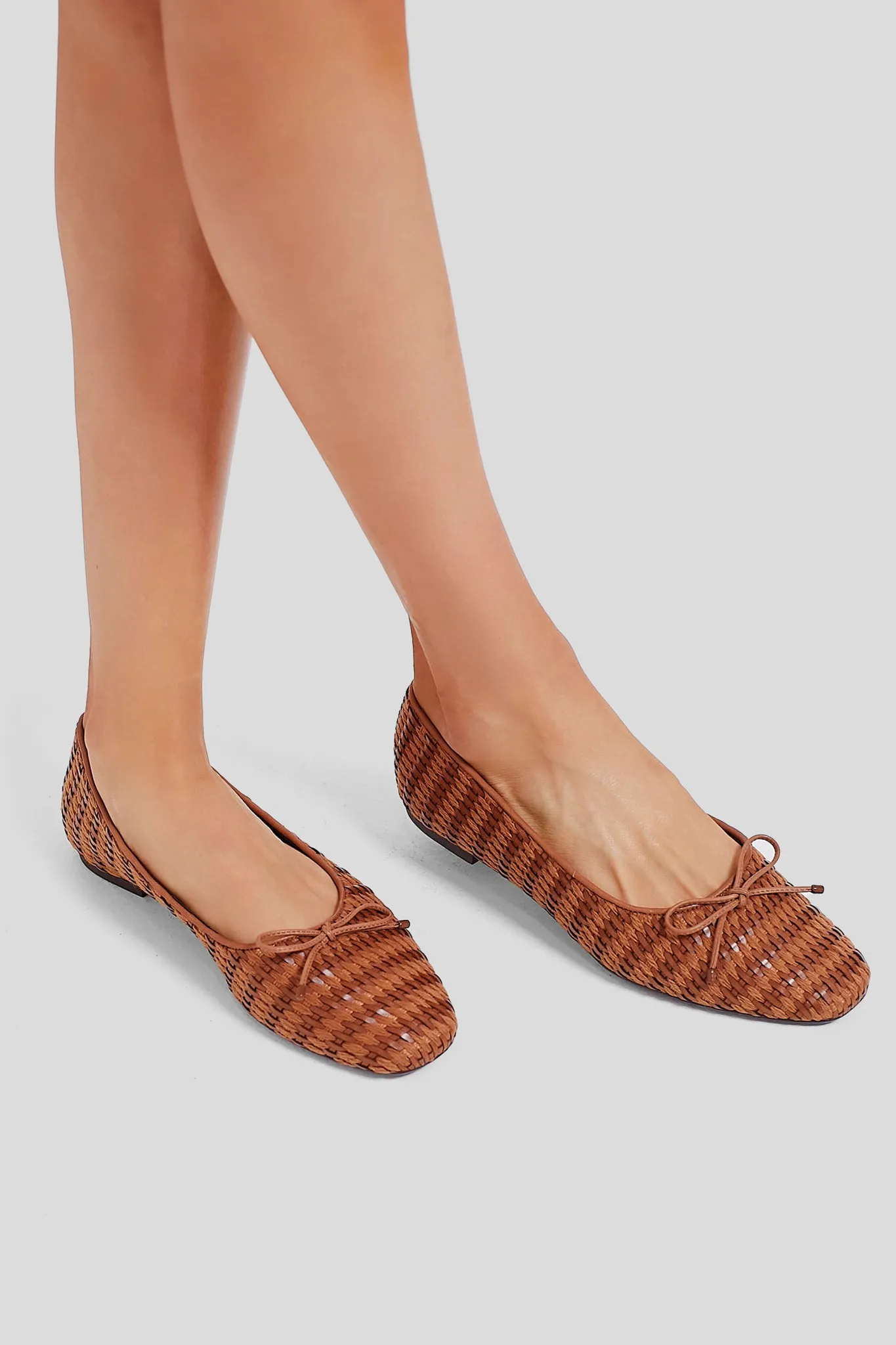 Caramel Coffee Arissa Straw Flats